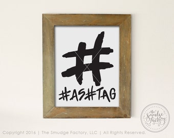 Hashtag Wand Kunst Druck, DIY Social Media Grafik (Digitale Datei)