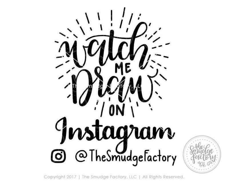 Puede incluir: Texto gr&aacute;fico en blanco y negro que dice "Watch me draw on Instagram @TheSmudgeFactory".