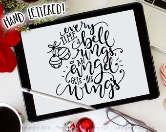 Christmas Movie Quote SVG, Hand Lettered Angel Wings Cricut (Digital Download)