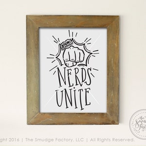 Nerd Printable File, Nerds Unite Clipart, Hand Drawn Nerd DIY Print, Fist Bump, Genius Graphic Overlay, Nerd Clipart, Geek Vector File