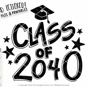 Class of 2040 SVG, Hand Lettered Kindergarten Cut File - Etsy