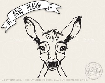 Hand-Drawn Fawn SVG Cut File, Baby Deer Clipart (Digital Download)