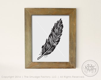 Hand Drawn Feather Clipart, Boho Nursery Art (Digital Download)