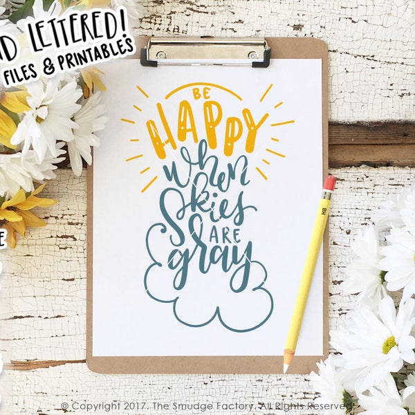 You Are My Sunshine SVG Cut File, You Make Me Happy, Hand Lettered, Silhouette, Calligraphy, SVG Cutting File, Instant Download, DIY Sign