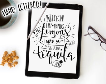 Make Lemonade SVG Cutting File, Tequila, When Life Hands You Lemons Grab Salt & Tequila, Silhouette, Cricut, SVG Cut File, Printable Overlay