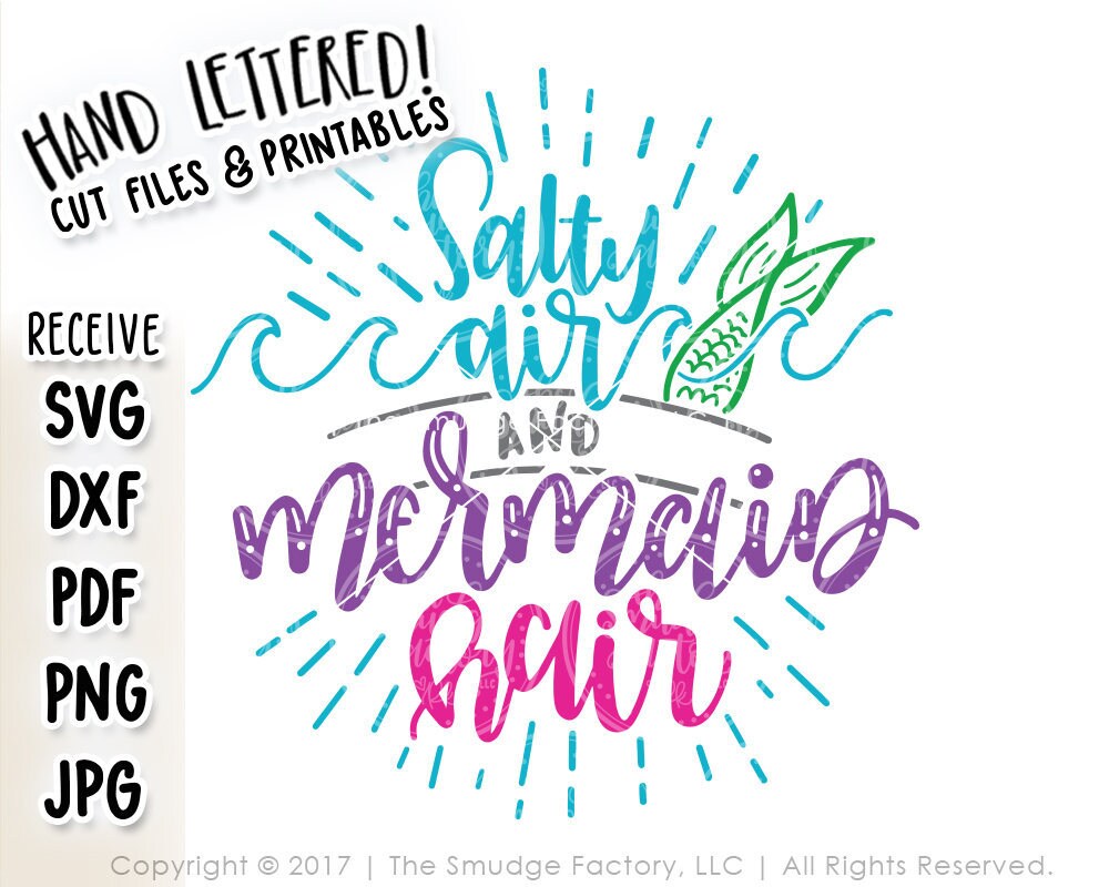Mermaid Printable Mermaid Hair Mermaid Print Salty Air and - Etsy