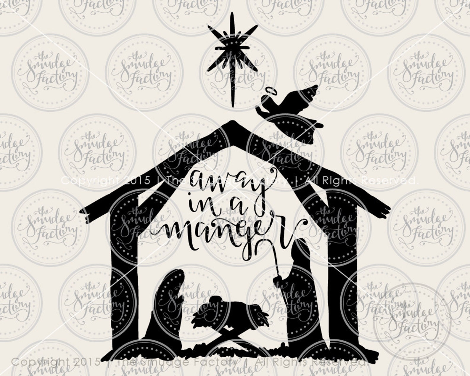 Away in a Manger Hand Lettered Christmas Calligraphy SVG Cut | Etsy