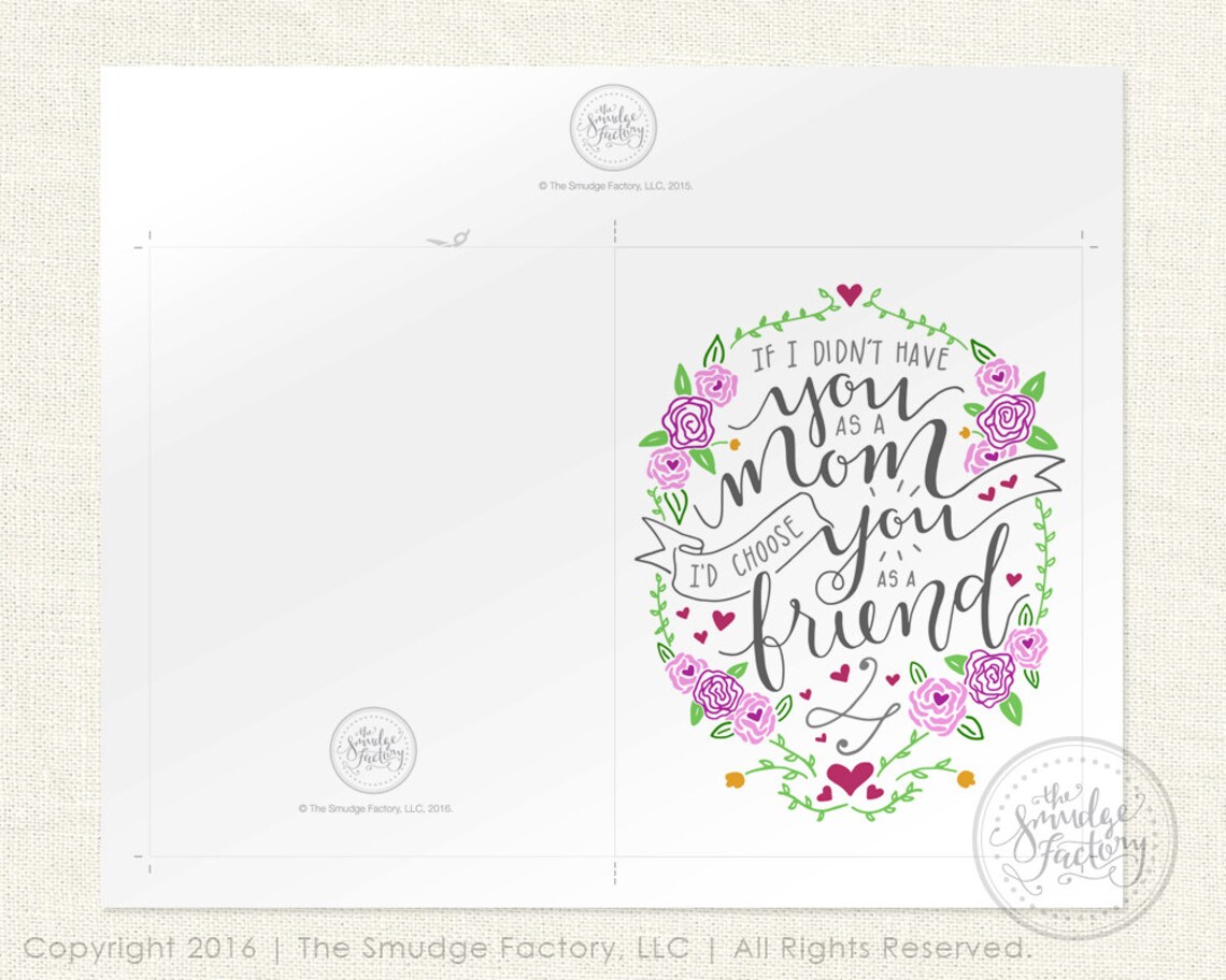 Mother's Day Printable Card DIY Card for Mom If I | Etsy