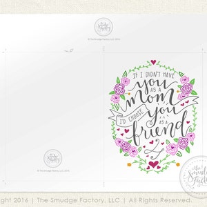 Mother's Day Printable Card, DIY Card for Mom, If I Didn't Have You as ...