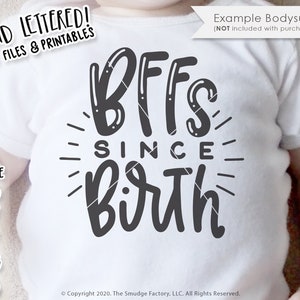 Beste vrienden voor altijd SVG, sinds de geboorte, handlettered, silhouet, Cricut kalligrafie gesneden bestand, BFF's, DIY-teken, T-shirt grafische overlay