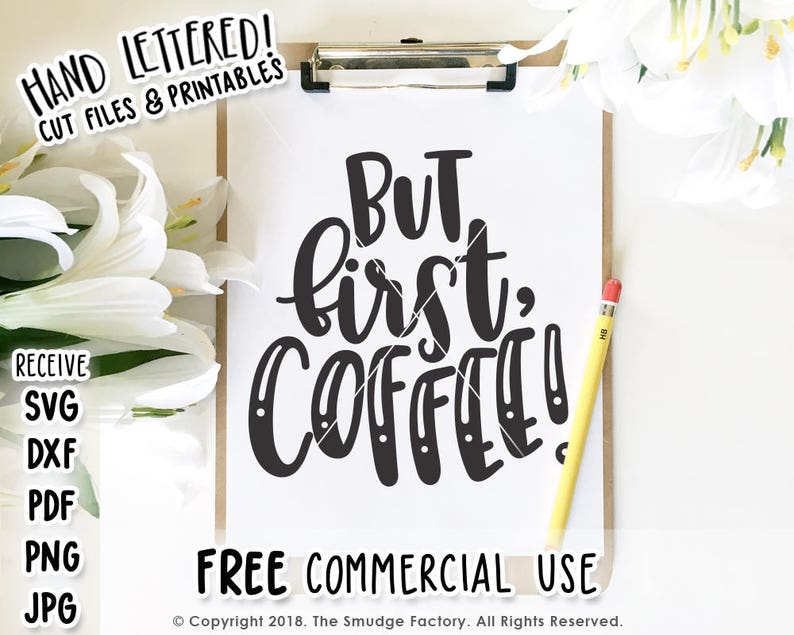 Download But First Coffee SVG Cut File Coffee Printable Coffee Bar | Etsy