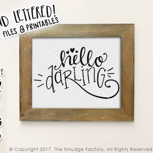 Hello Darling Printable File, Hello DIY Wall Art, Baby Girl Nursery Art, Toddler Bedroom Wall Art, Hello Gorgeous Print, Little Girl Print