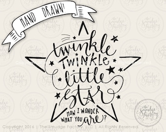File di taglio SVG Star, Twinkle Twinkle Nursery Art (download digitale)