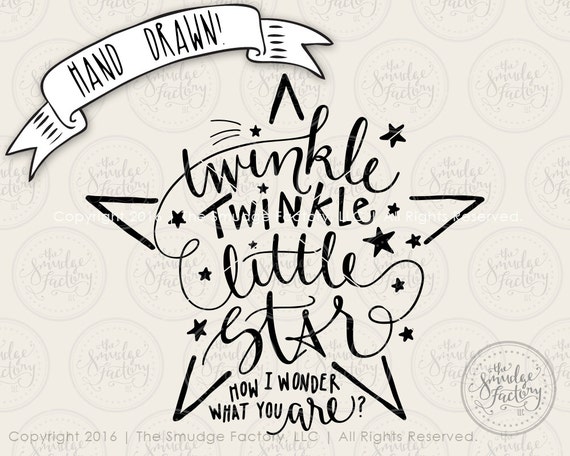 Star Svg Cut File Twinkle Twinkle Little Star Silhouette Etsy