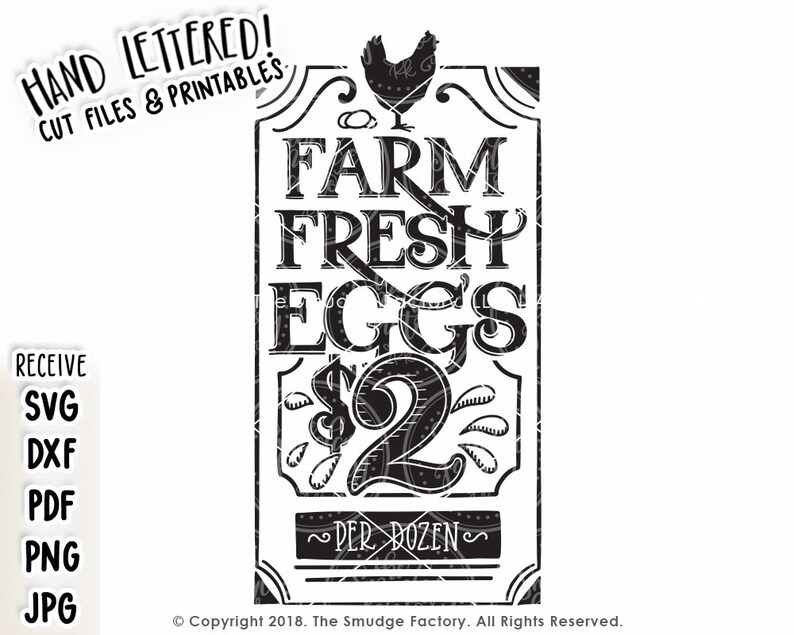 Download Farm Fresh Eggs Svg Silhouette Cricut Download Hand Lettered Rooster Svg Farm Printable Wall Art Farmhouse Yellowimages Mockups