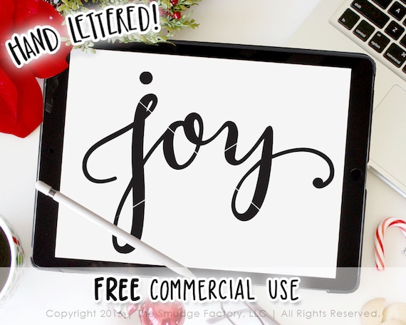 Download Joy SVG Cut File Hand Lettered Silhouette Cricut | Etsy