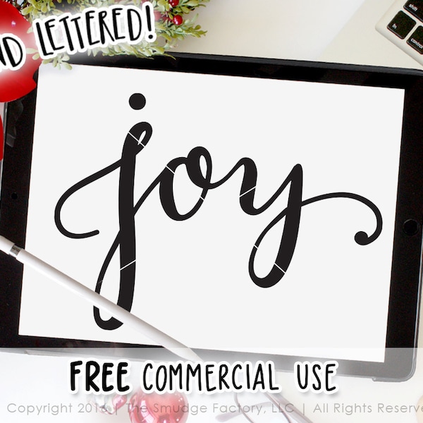 Joy SVG Cut File, Letras a mano, Silueta, Archivo de corte de caligrafía Cricut, Joy Clip Art, Archivo de descarga de versículos bíblicos, Superposición gráfica de Joy