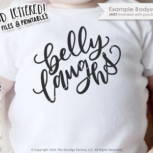 Baby SVG Cut File, Pregnant Mama SVG, New Baby, Giggles, Laughs Hand Lettered, Silhouette, Cricut, Belly Laughs SVG, New Mom Vinyl Decal