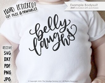 Belly Laughs Baby SVG, Hand Lettered Cut File (Digital Download)