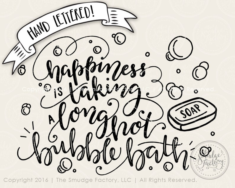 Take A Bath SVG Cut File Happiness is Taking A Bubble Bath Etsy