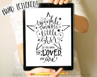 File di taglio SVG Star, Twinkle Little Star Nursery Art (download digitale)