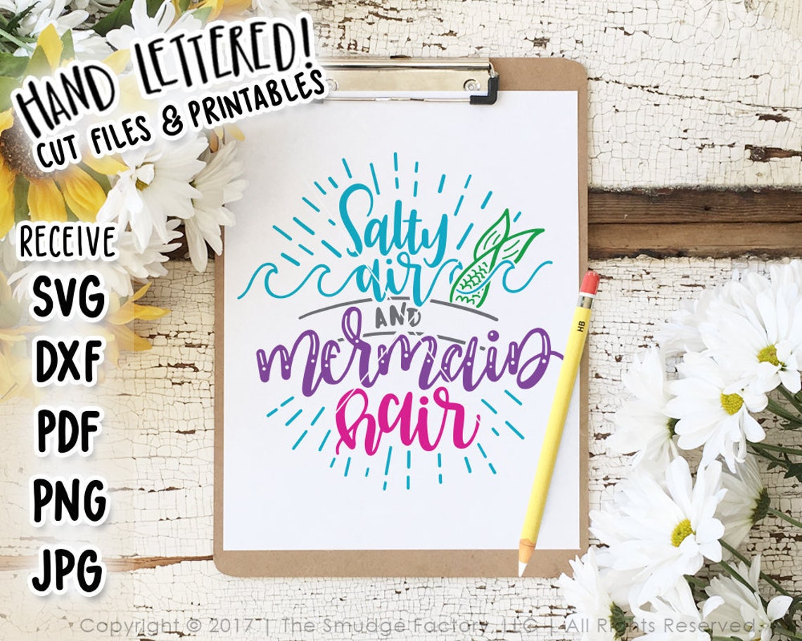 Mermaid Printable Mermaid Hair Mermaid Print Salty Air and - Etsy