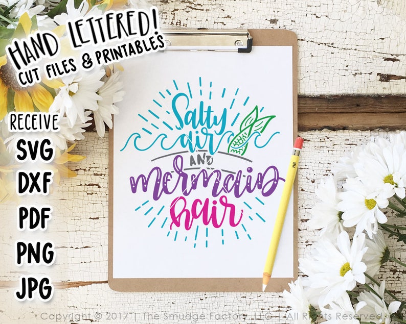 Mermaid Printable Mermaid Hair Mermaid Print Salty Air and - Etsy