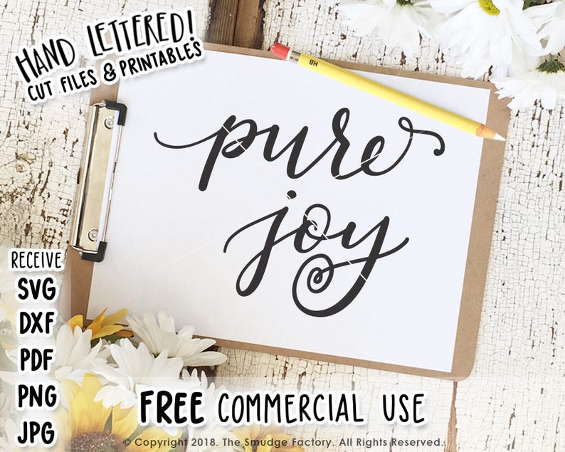 Download Joy SVG Cut File Pure Joy SVG Silhouette Cameo Cricut | Etsy