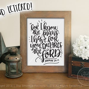 For I Know The Plans Printable, Jeremiah 29:11, Bible Verse Print, Bible Verse Printable, Jeremiah Print, Verse Clipart, Declares The Lord