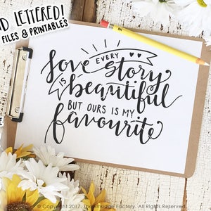 Adoro arquivo de corte SVG, toda história de amor é linda, mas a nossa é a minha favorita, arquivo de corte Silhouette Cricut SVG de casamento, decalque de casamento, vinil