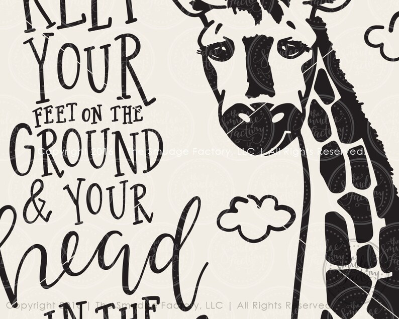Download Giraffe SVG Cut File Giraffe Clipart Keep Your Feet On The | Etsy
