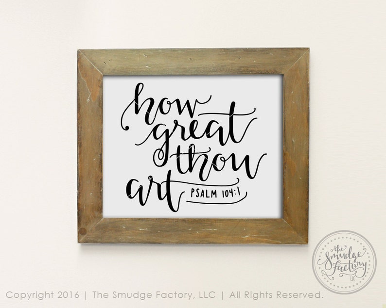 Psalm Printable How Great Thou Art Wall Art Bible Verse DIY Etsy