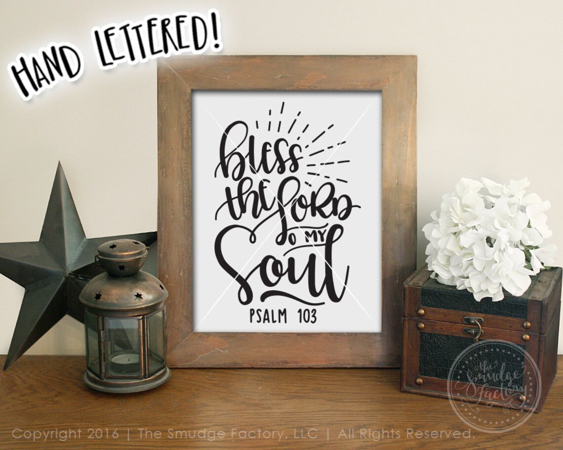 Bible Verse Printable Psalm 103 Bless the Lord O My Soul | Etsy