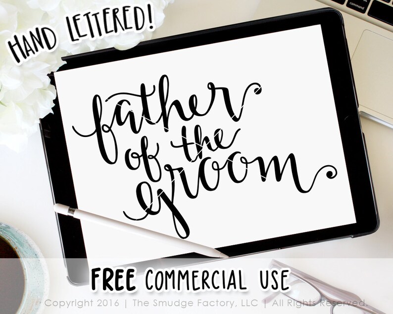 Download Wedding SVG Cut File Father of the Groom Handwritten | Etsy