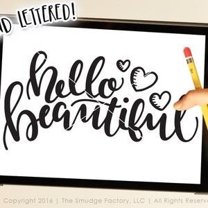 Hello Beautiful SVG, Hello Printable File, Baby Girl Cut File, Silhouette SVG, Cricut Download, Hello Beautiful Cut File, Little Girl