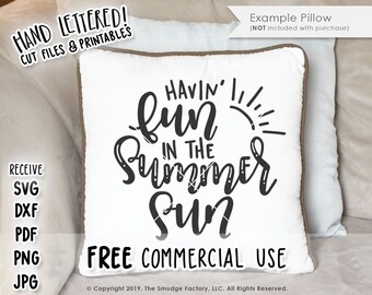 Summer Sun Hand Lettered SVG, Printable Clipart (Digital Download)