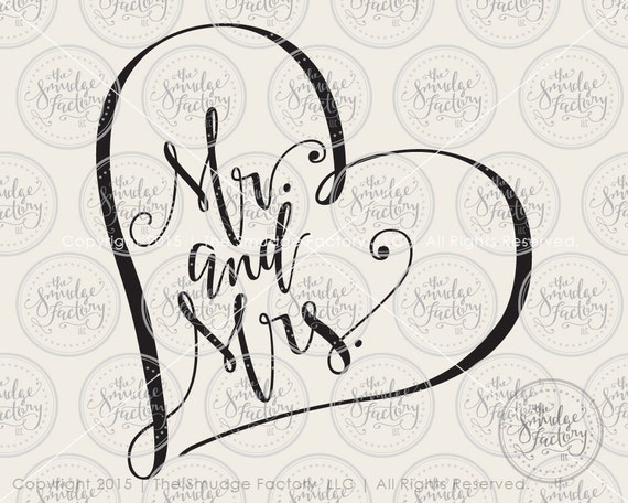 SVG Wedding File Mr. & Mrs. Silhouette Cricut Cutting | Etsy