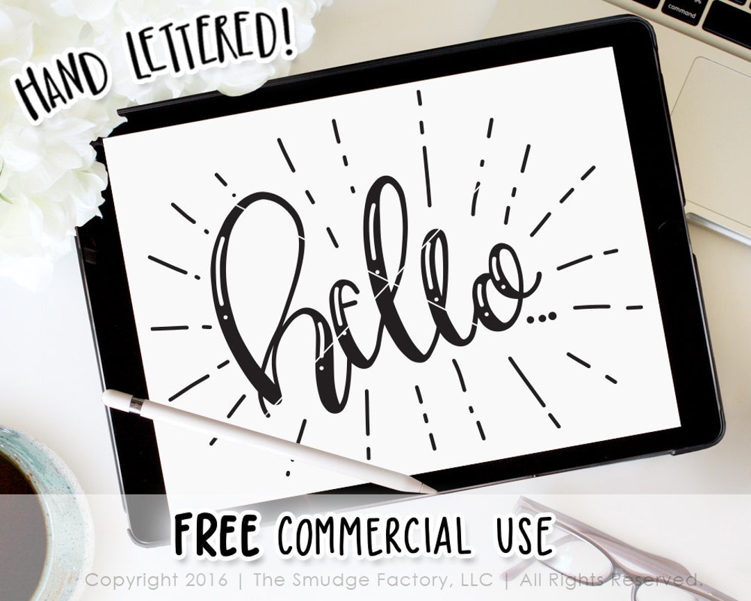 Hello SVG Cut File, Greeting Cutting File, Hi Cut File, Silhouette SVG ...