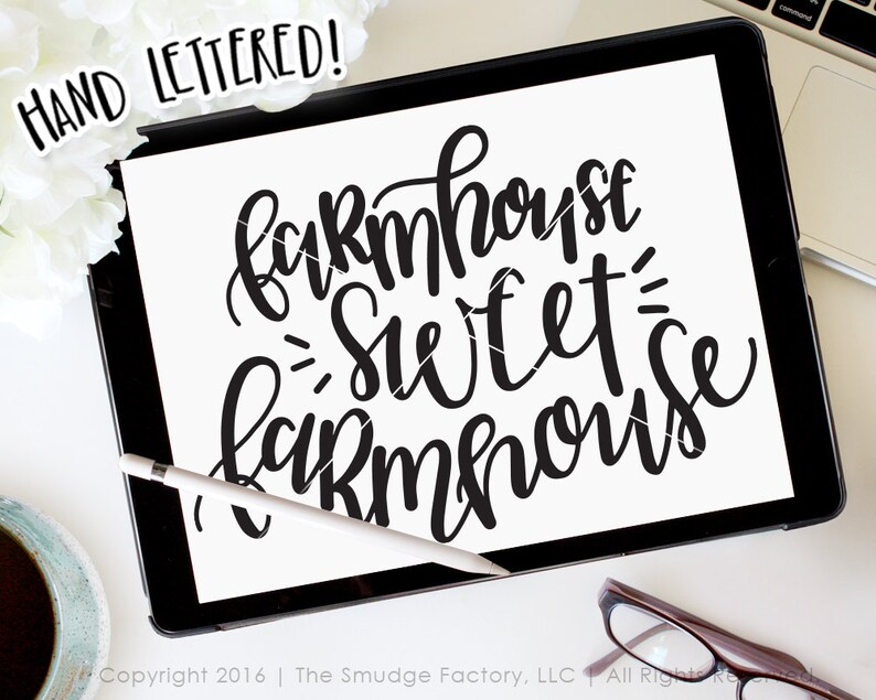 Farmhouse Sweet Farmhouse Printable Farmhouse Vector Hand | Etsy