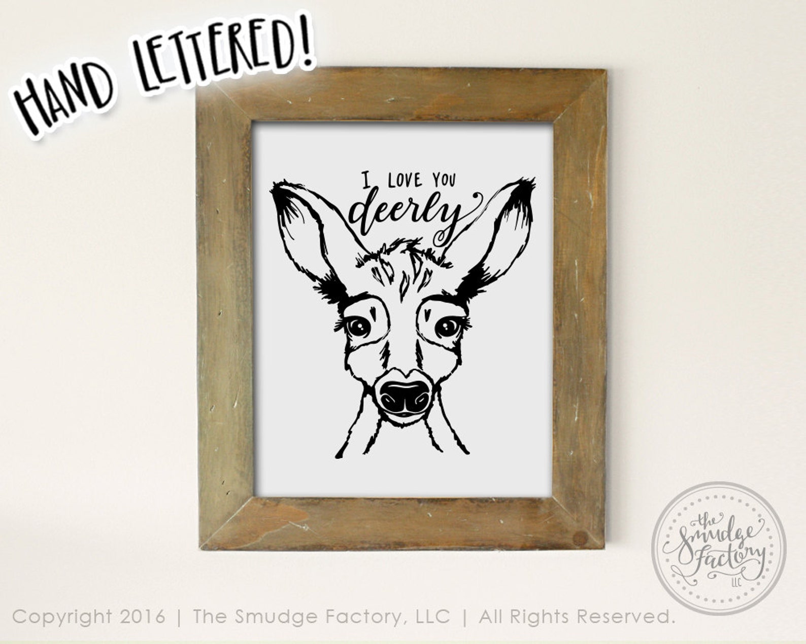 I Love You Deerly Printable File Deer DIY Wall Art Baby | Etsy