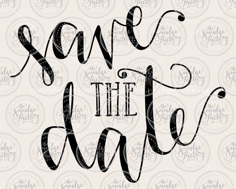 Download Save The Date SVG Cut File Handwritten Silhouette Cricut | Etsy