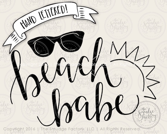 Download Beach Babe SVG Cut File Beach Cutting File Hand Lettered ...