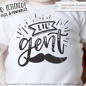 Lil ' Gents, SVG Cut File, Jongens, Little Gentlemen Printable, Silhouet, Cricut, Koffie, Chaos en Knuffels, Baby Boy, Hand Lettered Cut Files