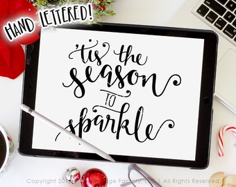 Archivo SVG de brillo navideño, archivo de corte con letras a mano (impresión digital)