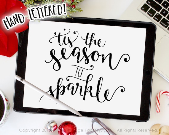 Tis The Season To Sparkle Christmas Svg Cut File Silhouette Etsy