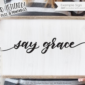 Zeg Grace SVG Cut File, Bijbelvers, Bid, Prijs God van Wie Alle Zegeningen Vloeien, Gebed, Handlettered, Silhouet, Cricut Cutting File