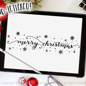 Merry Christmas SVG Cut File, Christmas Vector, Hand Lettered, Silhouette SVG, Calligraphy Cut File, Christmas DXF, Holiday Graphic Overlay