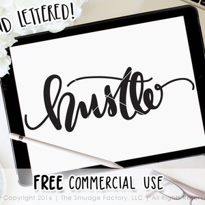 Hustle SVG, Emprendedor SVG, Carta a mano, Silhouette Cameo, Cricut Design Space, Boss Lady Cut File, Archivos de corte de uso comercial, Mom Boss