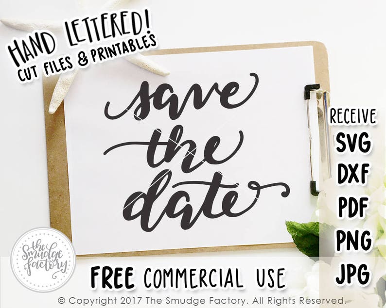 Download Save The Date SVG Cut File Handwritten Silhouette Cricut ...