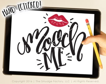 Kiss Me Lips SVG Cut File, Hand Drawn Clip Art